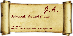 Jakubek Aszpázia névjegykártya